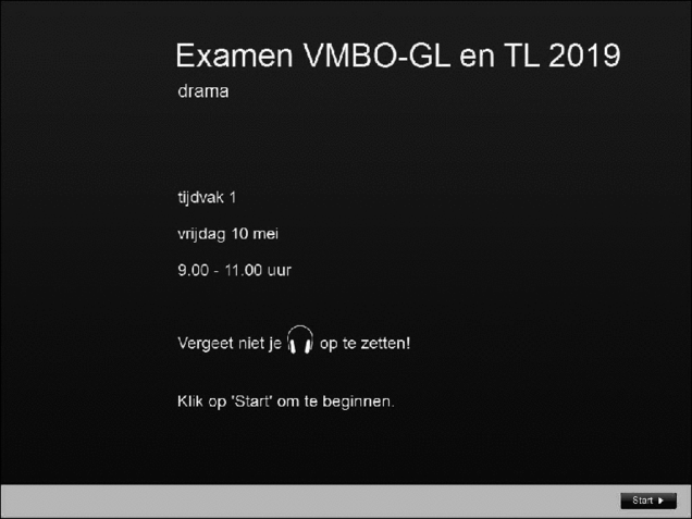 Opgaven examen VMBO GLTL drama 2019, tijdvak 1. Pagina 1