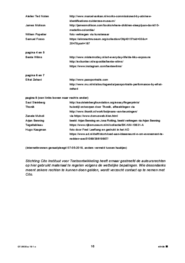 Correctievoorschrift examen VMBO GLTL beeldende vakken 2019, tijdvak 1. Pagina 16