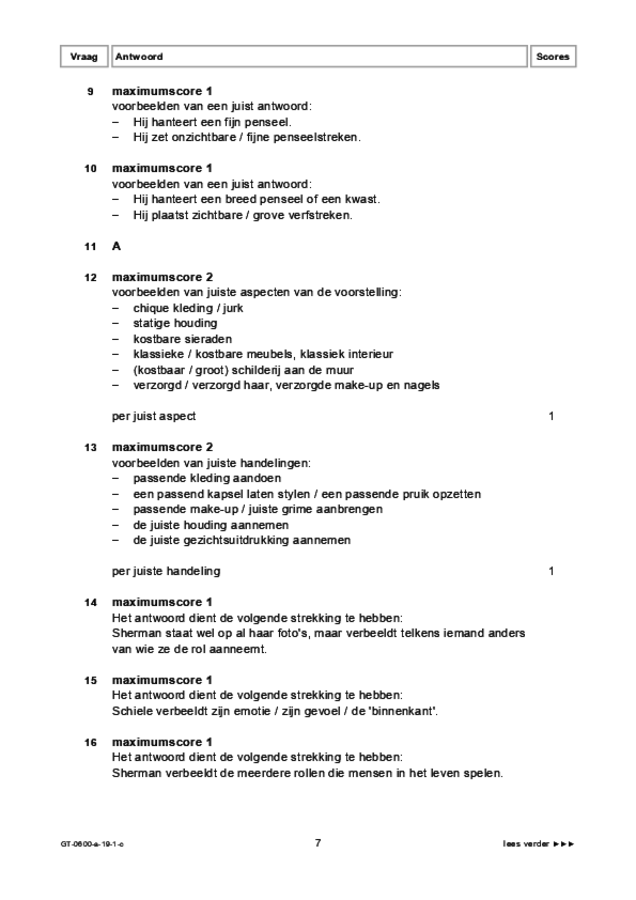 Correctievoorschrift examen VMBO GLTL beeldende vakken 2019, tijdvak 1. Pagina 7