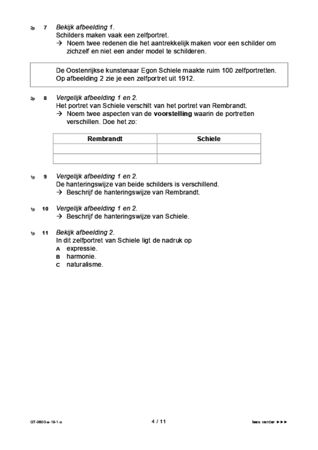 Opgaven examen VMBO GLTL beeldende vakken 2019, tijdvak 1. Pagina 4