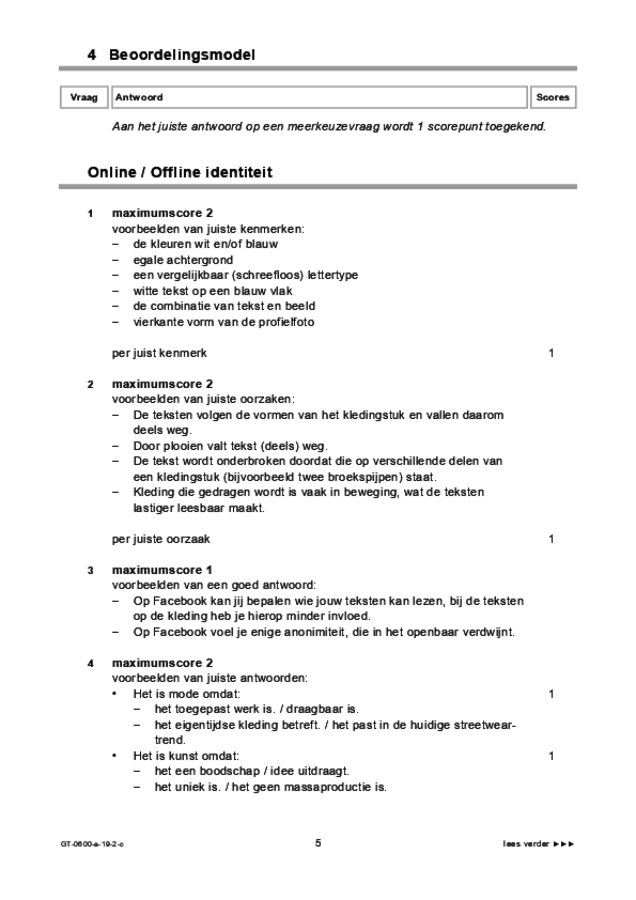 Correctievoorschrift examen VMBO GLTL beeldende vakken 2019, tijdvak 2. Pagina 5