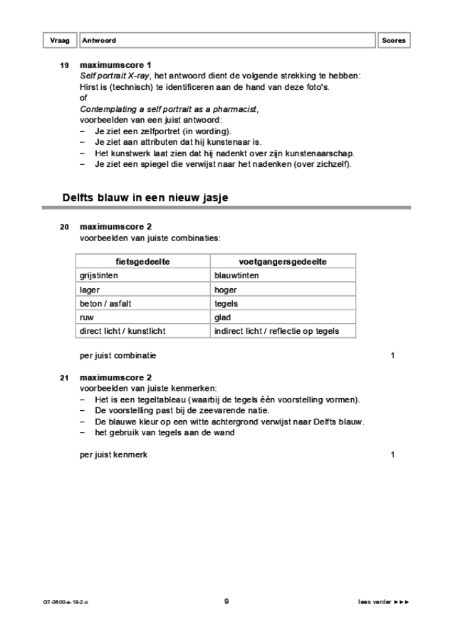 Correctievoorschrift examen VMBO GLTL beeldende vakken 2019, tijdvak 2. Pagina 9