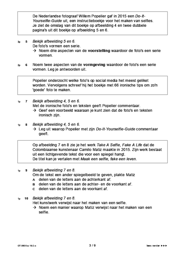 Opgaven examen VMBO GLTL beeldende vakken 2019, tijdvak 2. Pagina 3