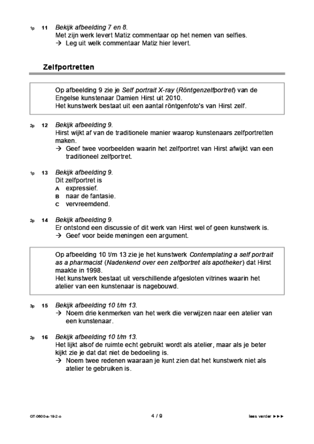 Opgaven examen VMBO GLTL beeldende vakken 2019, tijdvak 2. Pagina 4