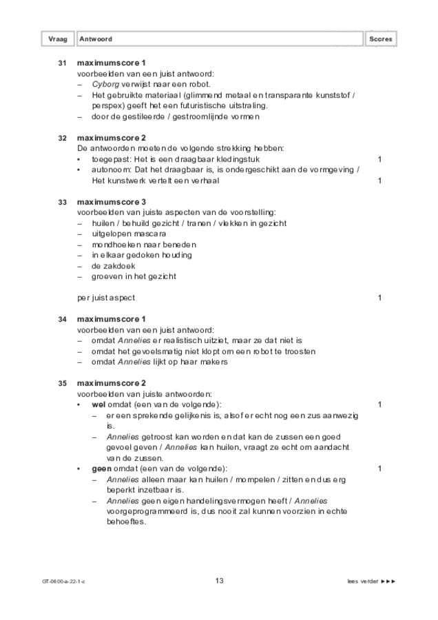 Correctievoorschrift examen VMBO GLTL beeldende vakken 2022, tijdvak 1. Pagina 13