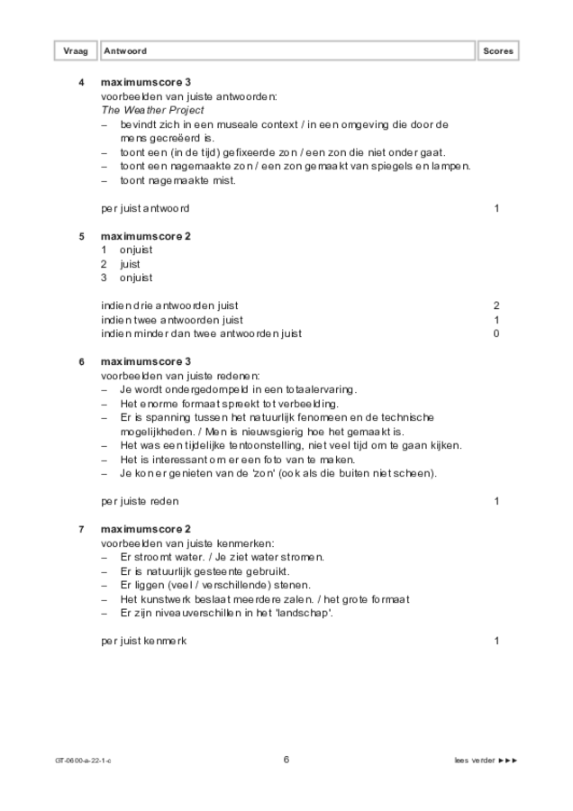 Correctievoorschrift examen VMBO GLTL beeldende vakken 2022, tijdvak 1. Pagina 6