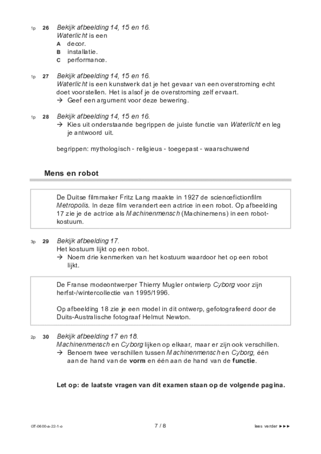 Opgaven examen VMBO GLTL beeldende vakken 2022, tijdvak 1. Pagina 7