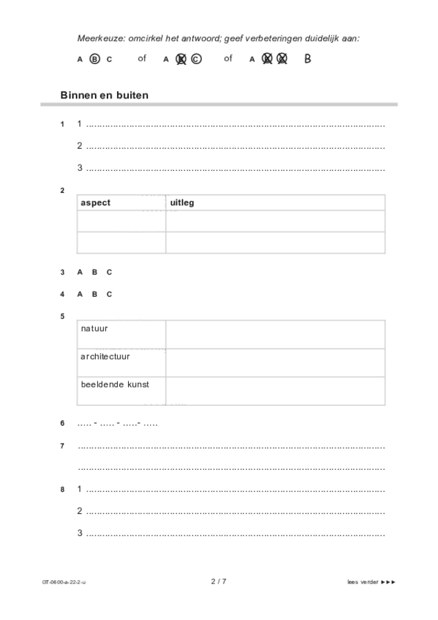 Uitwerkbijlage examen VMBO GLTL beeldende vakken 2022, tijdvak 2. Pagina 2