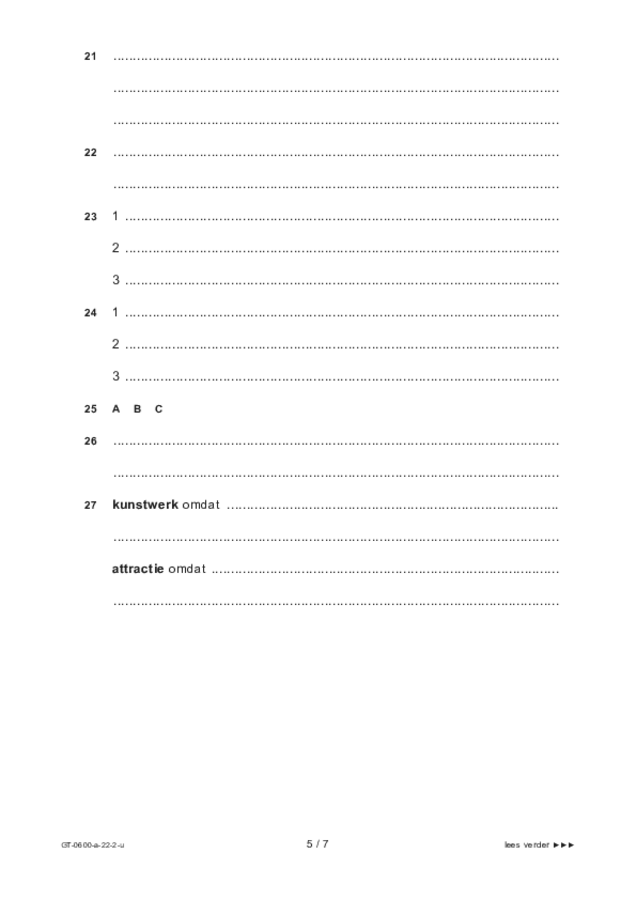 Uitwerkbijlage examen VMBO GLTL beeldende vakken 2022, tijdvak 2. Pagina 5