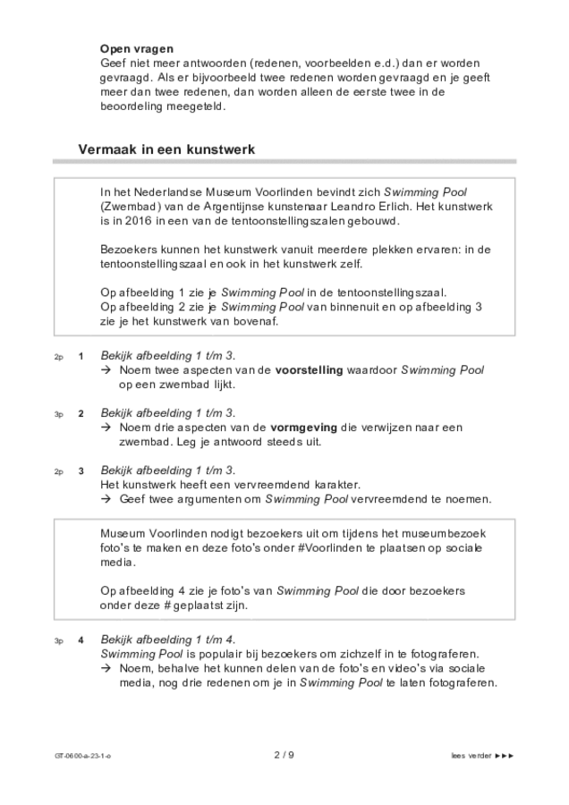 Opgaven examen VMBO GLTL beeldende vakken 2023, tijdvak 1. Pagina 2