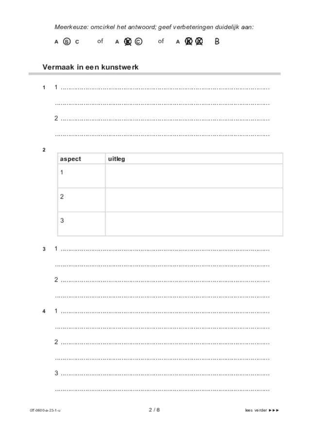 Uitwerkbijlage examen VMBO GLTL beeldende vakken 2023, tijdvak 1. Pagina 2