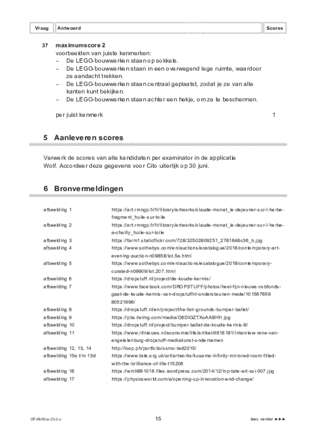 Correctievoorschrift examen VMBO GLTL beeldende vakken 2023, tijdvak 2. Pagina 15