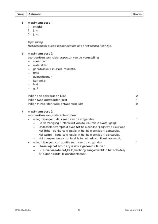 Correctievoorschrift examen VMBO GLTL beeldende vakken 2023, tijdvak 2. Pagina 6