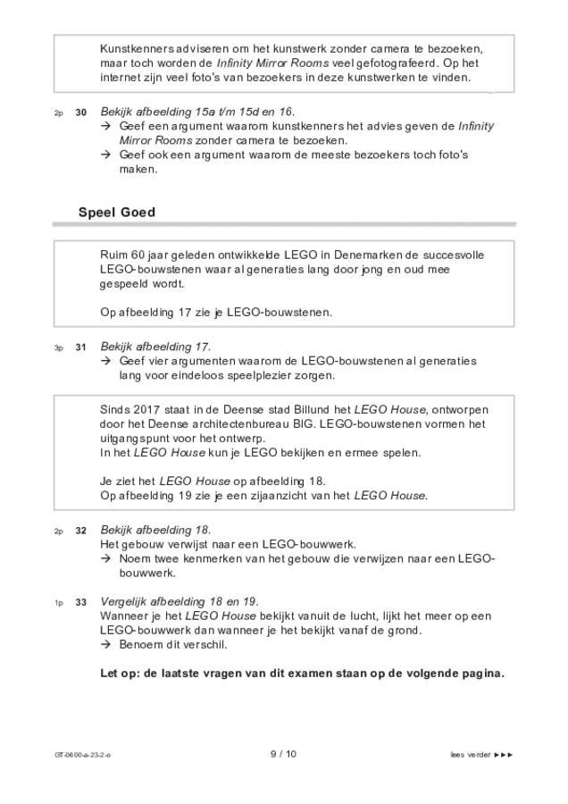 Opgaven examen VMBO GLTL beeldende vakken 2023, tijdvak 2. Pagina 9