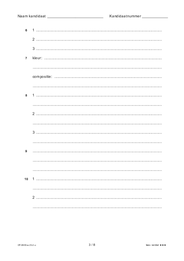 Uitwerkbijlage examen VMBO GLTL beeldende vakken 2023, tijdvak 2. Pagina 3