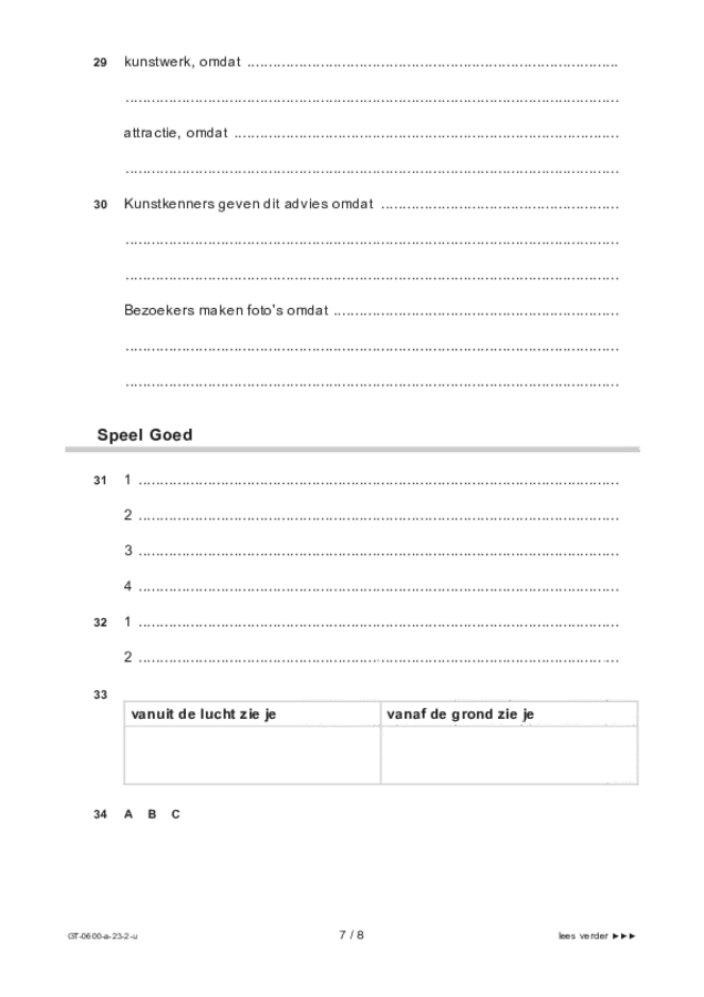 Uitwerkbijlage examen VMBO GLTL beeldende vakken 2023, tijdvak 2. Pagina 7