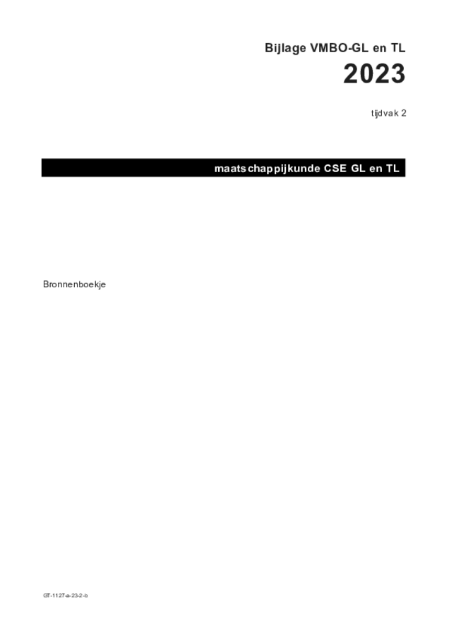 Bijlage examen VMBO GLTL maatschappijleer 2 2023, tijdvak 2. Pagina 1
