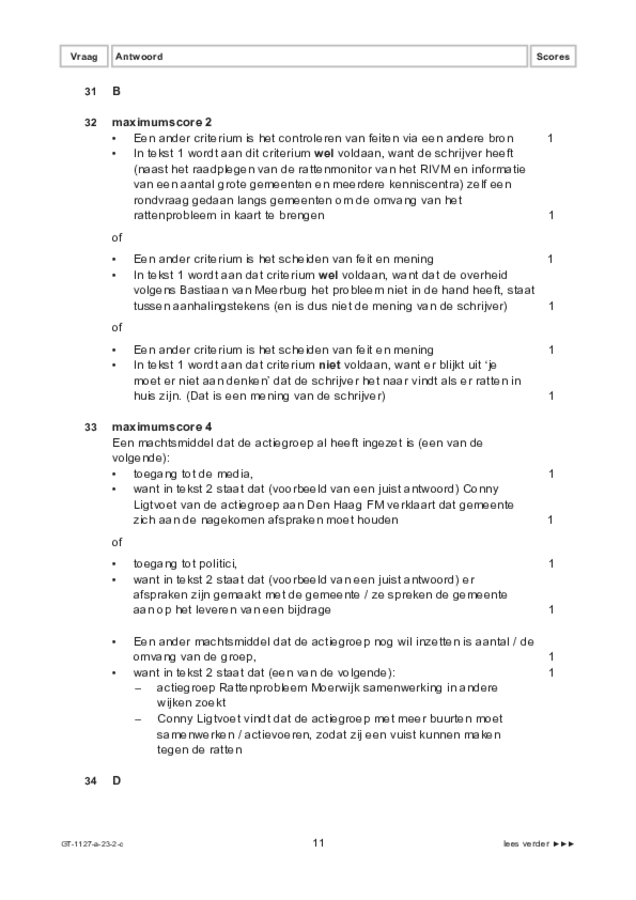 Correctievoorschrift examen VMBO GLTL maatschappijleer 2 2023, tijdvak 2. Pagina 11