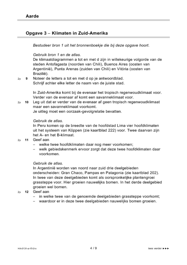 Opgaven examen HAVO aardrijkskunde 2015, tijdvak 2. Pagina 4