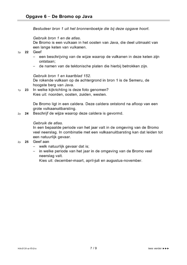 Opgaven examen HAVO aardrijkskunde 2015, tijdvak 2. Pagina 7