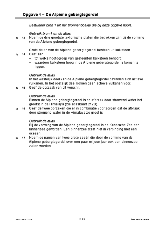 Opgaven examen HAVO aardrijkskunde 2017, tijdvak 1. Pagina 5