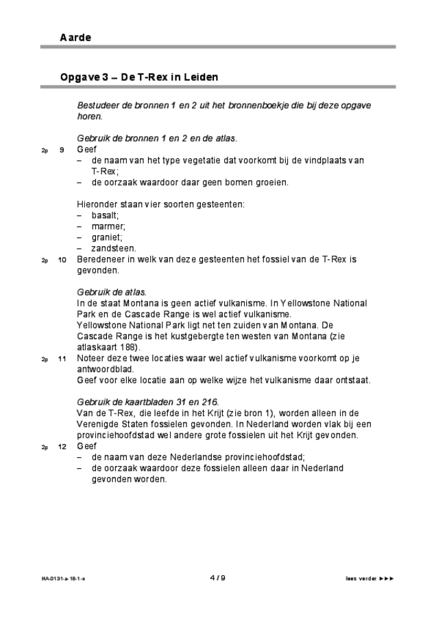 Opgaven examen HAVO aardrijkskunde 2018, tijdvak 1. Pagina 4