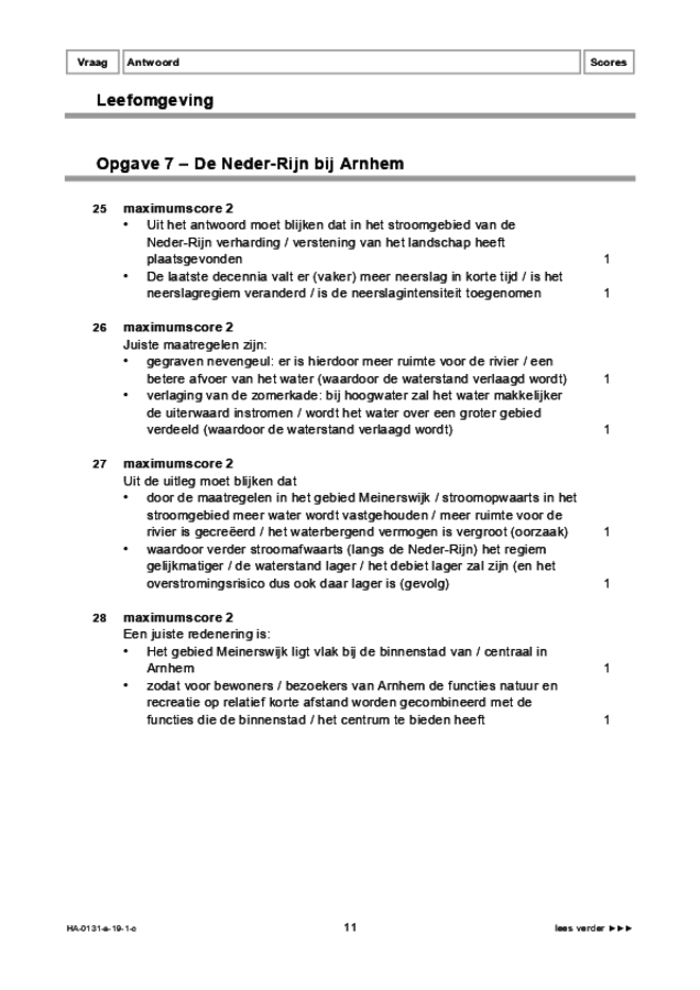 Correctievoorschrift examen HAVO aardrijkskunde 2019, tijdvak 1. Pagina 11