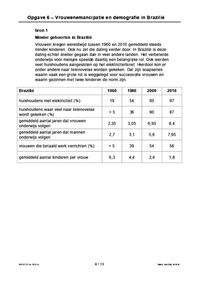 Bijlage examen HAVO aardrijkskunde 2019, tijdvak 2. Pagina 9