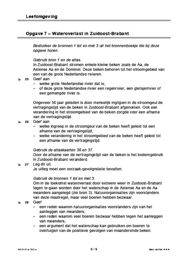 Opgaven examen HAVO aardrijkskunde 2019, tijdvak 2. Pagina 8