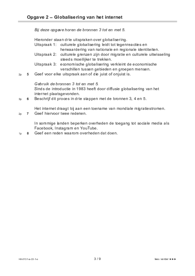 Opgaven examen HAVO aardrijkskunde 2022, tijdvak 1. Pagina 3