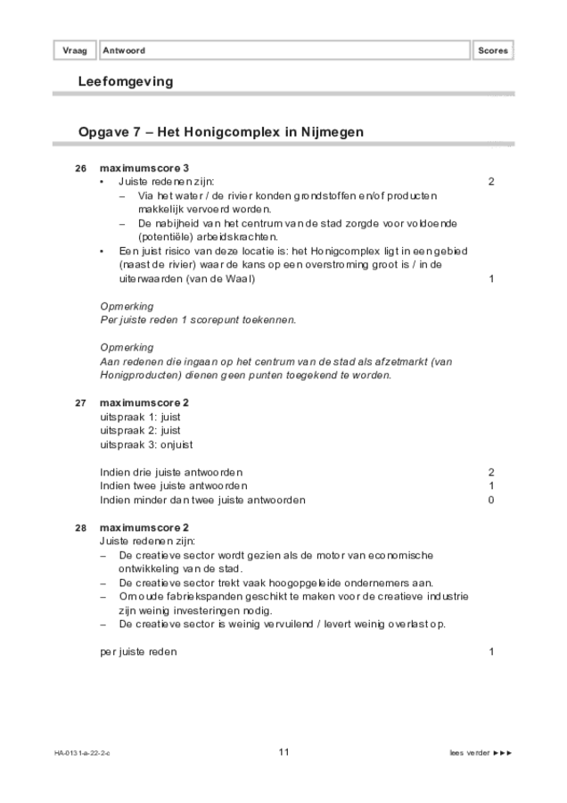 Correctievoorschrift examen HAVO aardrijkskunde 2022, tijdvak 2. Pagina 11