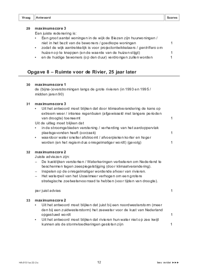 Correctievoorschrift examen HAVO aardrijkskunde 2022, tijdvak 2. Pagina 12