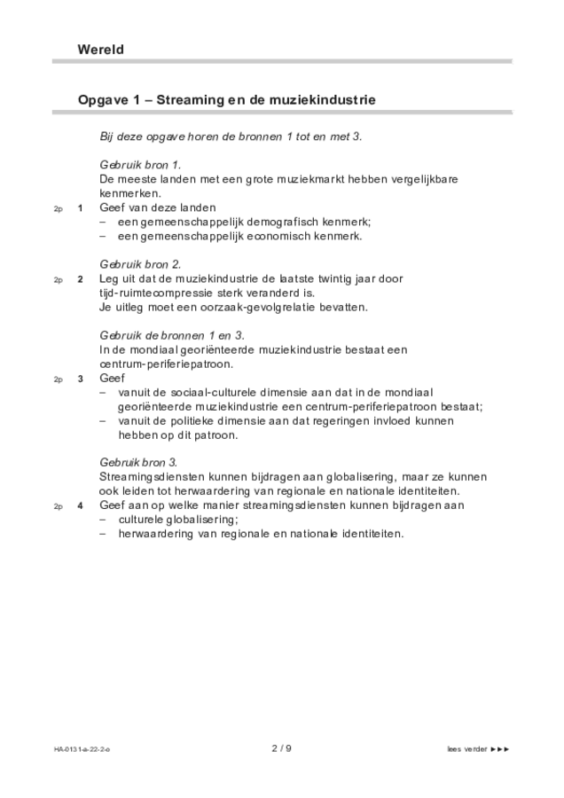 Opgaven examen HAVO aardrijkskunde 2022, tijdvak 2. Pagina 2