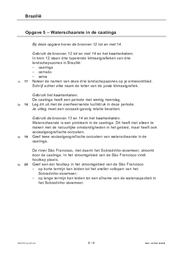 Opgaven examen HAVO aardrijkskunde 2022, tijdvak 2. Pagina 6