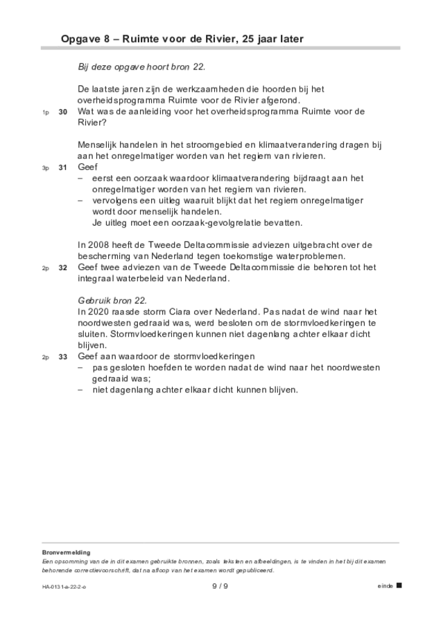 Opgaven examen HAVO aardrijkskunde 2022, tijdvak 2. Pagina 9