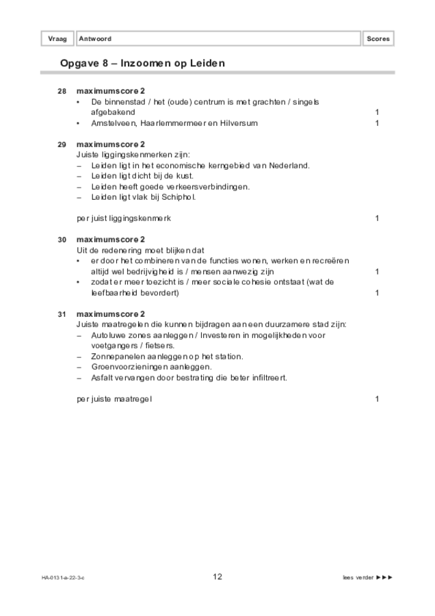 Correctievoorschrift examen HAVO aardrijkskunde 2022, tijdvak 3. Pagina 12