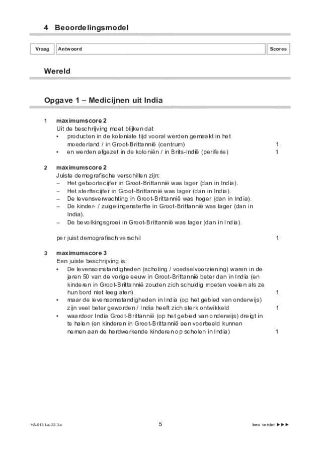 Correctievoorschrift examen HAVO aardrijkskunde 2022, tijdvak 3. Pagina 5