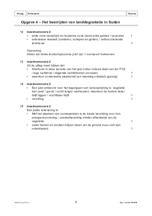 Correctievoorschrift examen HAVO aardrijkskunde 2022, tijdvak 3. Pagina 8