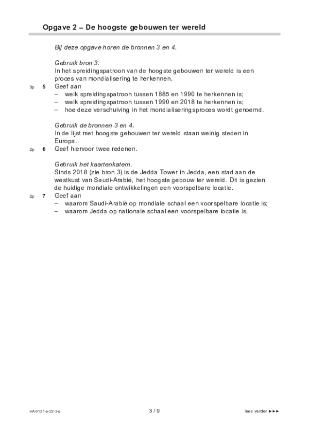 Opgaven examen HAVO aardrijkskunde 2022, tijdvak 3. Pagina 3