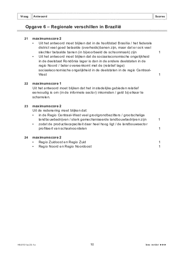 Correctievoorschrift examen HAVO aardrijkskunde 2023, tijdvak 1. Pagina 10