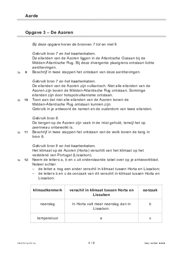 Opgaven examen HAVO aardrijkskunde 2023, tijdvak 1. Pagina 4