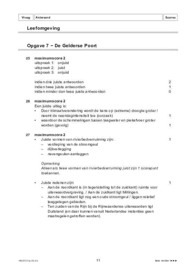 Correctievoorschrift examen HAVO aardrijkskunde 2023, tijdvak 2. Pagina 11