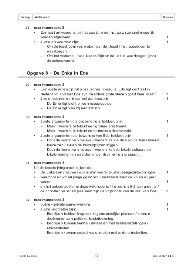 Correctievoorschrift examen HAVO aardrijkskunde 2023, tijdvak 2. Pagina 12