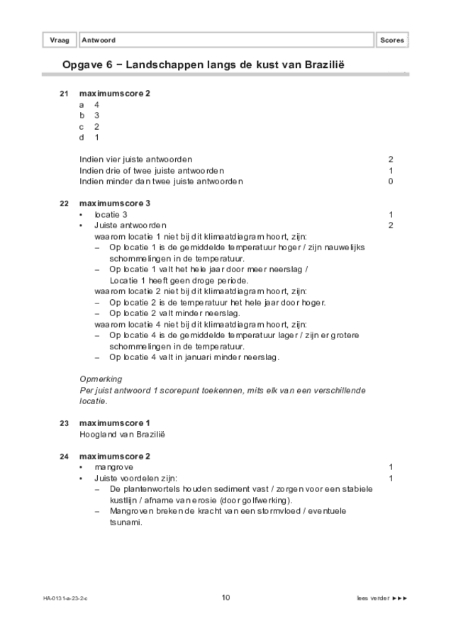 Correctievoorschrift examen HAVO aardrijkskunde 2023, tijdvak 2. Pagina 10