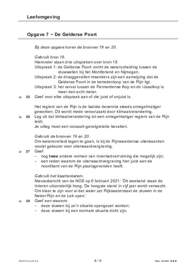 Opgaven examen HAVO aardrijkskunde 2023, tijdvak 2. Pagina 8