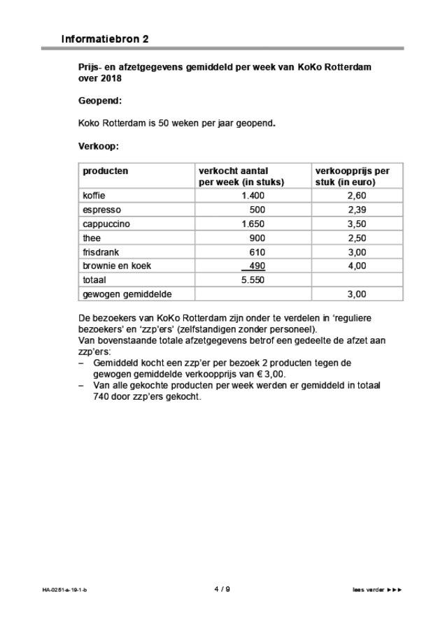 Bijlage examen HAVO management & organisatie 2019, tijdvak 1. Pagina 4