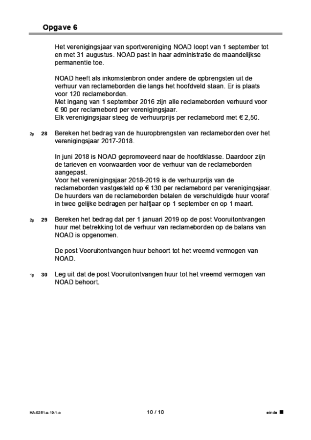 Opgaven examen HAVO management & organisatie 2019, tijdvak 1. Pagina 10