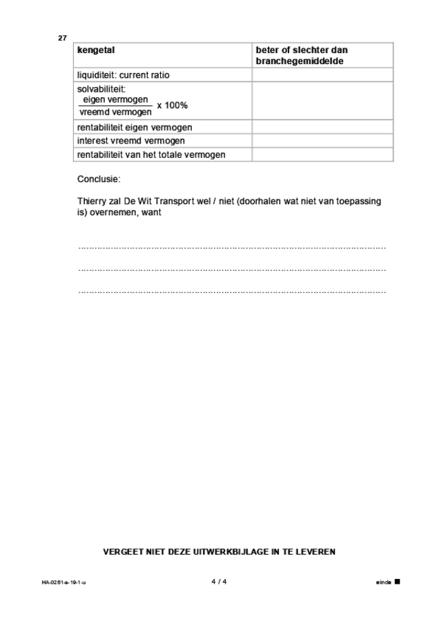 Uitwerkbijlage examen HAVO management & organisatie 2019, tijdvak 1. Pagina 4