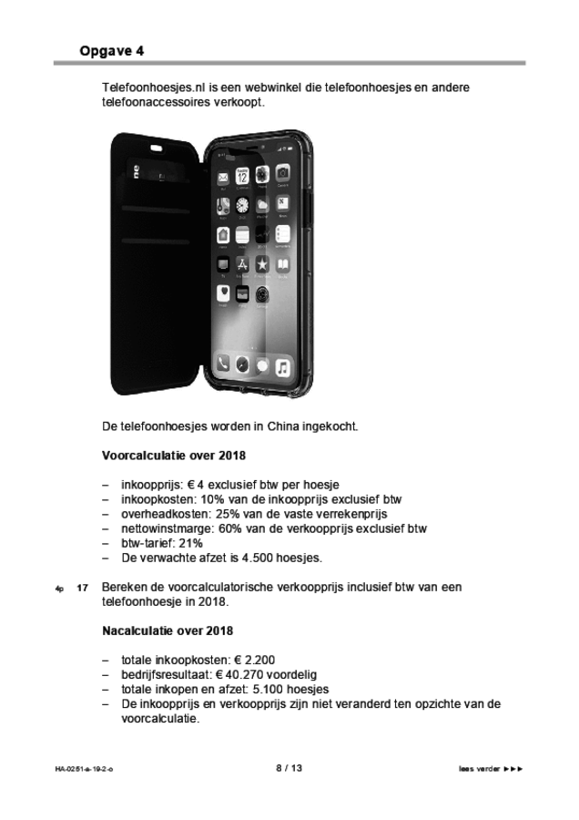 Opgaven examen HAVO management & organisatie 2019, tijdvak 2. Pagina 8