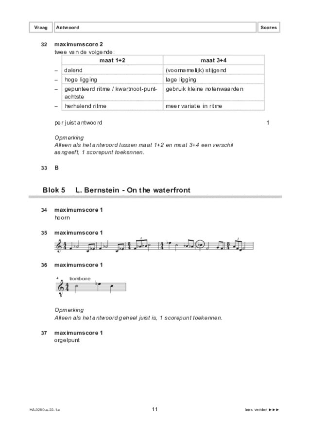 Correctievoorschrift examen HAVO muziek 2022, tijdvak 1. Pagina 11